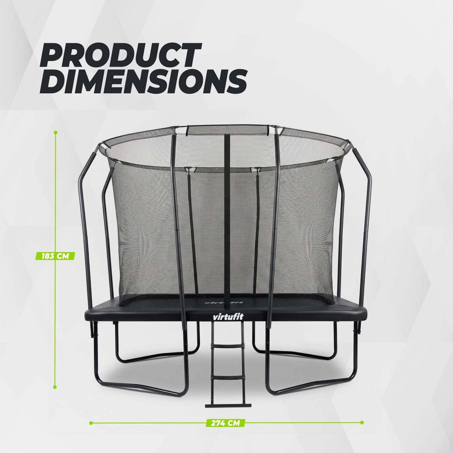 VirtuFit Trampoline Premium with Safety Net 183 x 274 cm