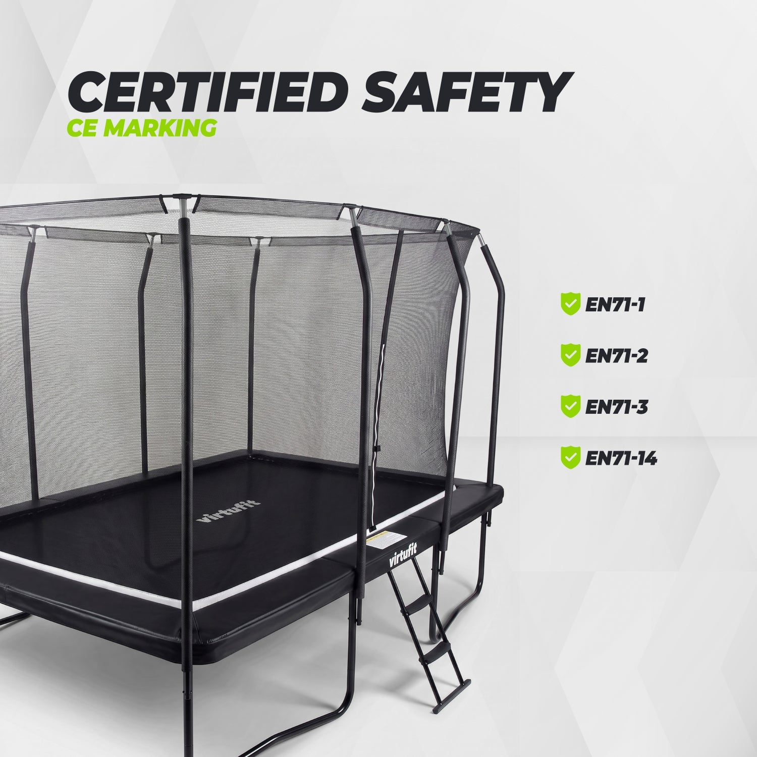 VirtuFit Trampoline Premium with Safety Net 213 x 305 cm