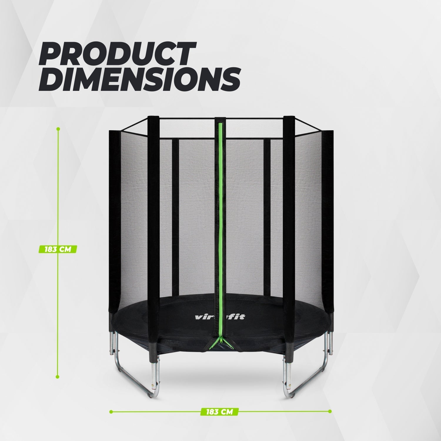 VirtuFit Trampoline with Safety Net - Black - 183 cm