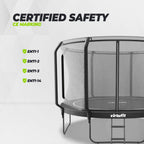 VirtuFit Premium Trampoline with Safety Net - Black - 366 cm