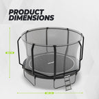 VirtuFit Premium Trampoline with Safety Net - Black - 366 cm
