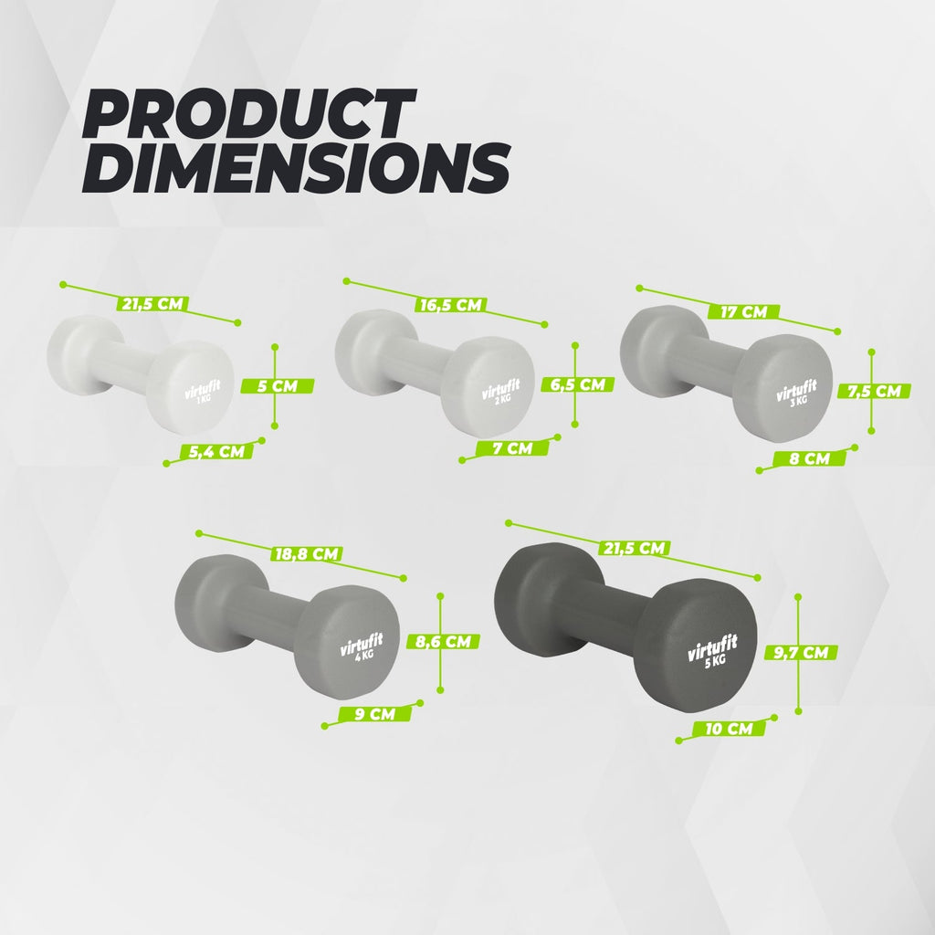 VirtuFit Vinyl Dumbbell Set Pro - 2 x 2 kg