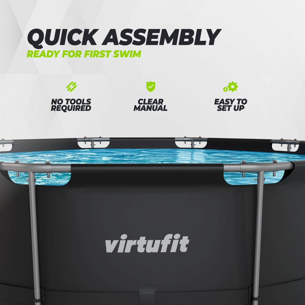 VirtuFit Round Pool - Ø366 x 100 cm - Anthracite