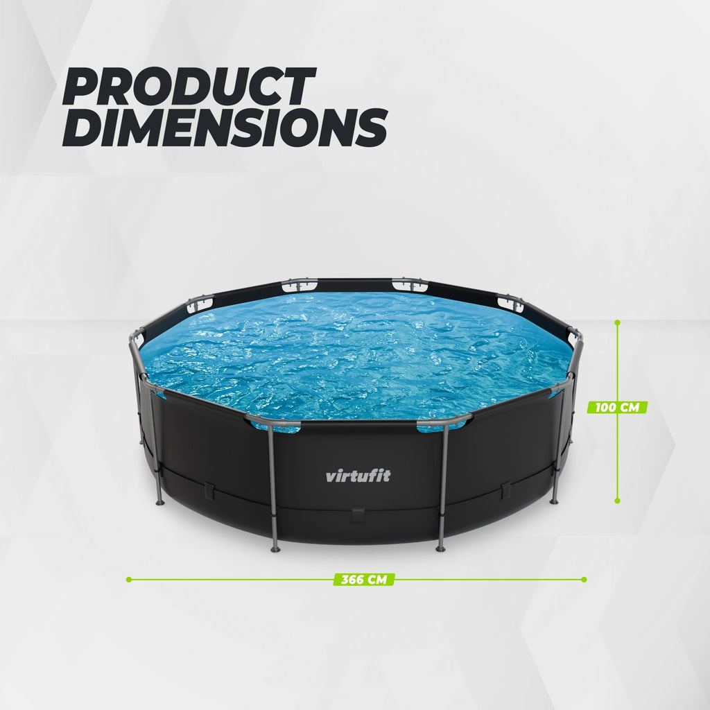 VirtuFit Round Pool - Ø366 x 100 cm - Anthracite