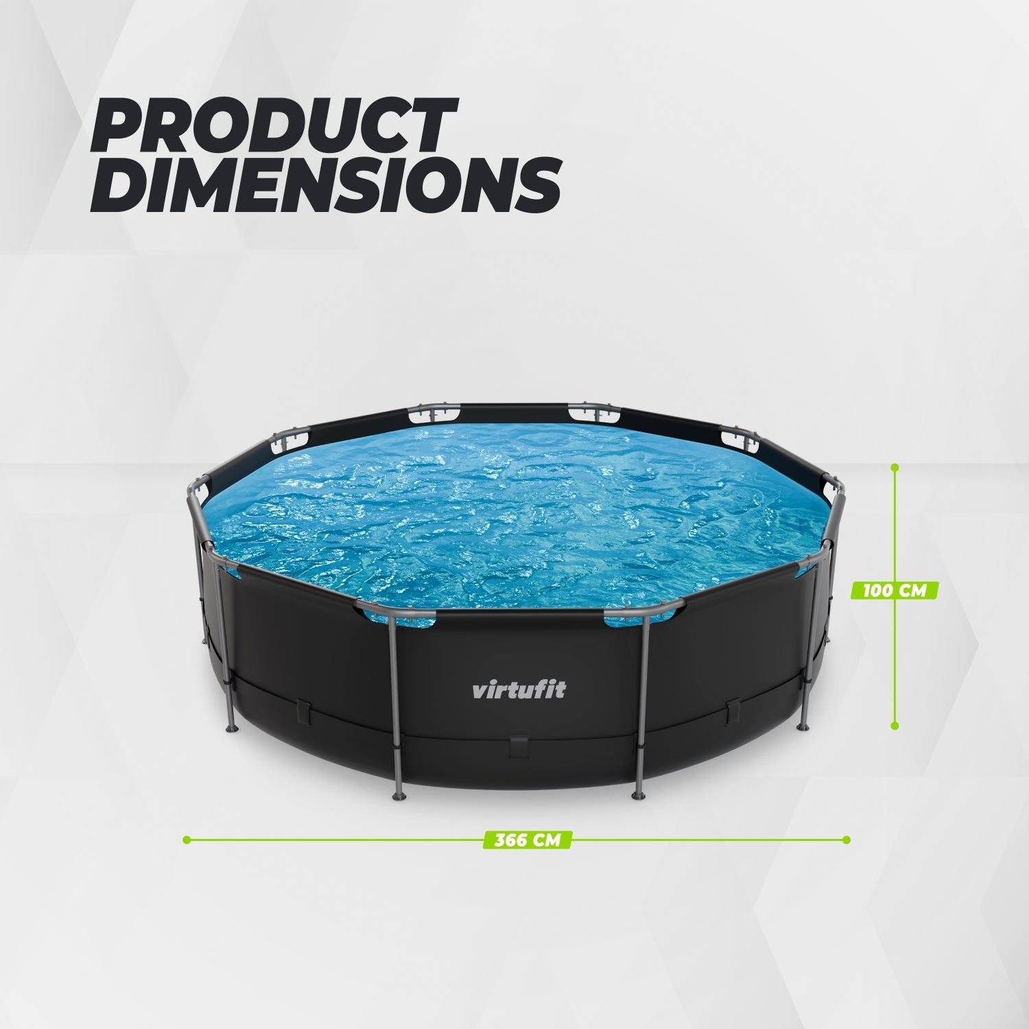 VirtuFit Round Pool - Ø366 x 100 cm - Anthracite