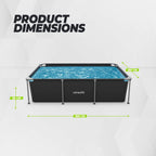 VirtuFit Rectangular Swimming Pool - Anthracite - 260 x 180 x 66 cm