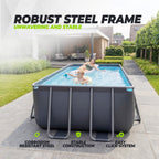 VirtuFit Rectangular Pool 400 x 200 x 122 cm - Anthracite - Including Filter Pump