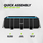 VirtuFit Rectangular Pool 400 x 200 x 122 cm - Anthracite - Including Filter Pump