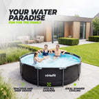 VirtuFit Round Pool - Ø366 x 100 cm - Anthracite - Including Filter Pump