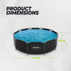 VirtuFit Round Pool - Ø366 x 100 cm - Anthracite - Including Filter Pump