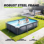 VirtuFit Rectangular Pool - 300 x 210 x 66 cm - Anthracite - Includes Filter Pump