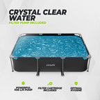 VirtuFit Rectangular Pool - 300 x 210 x 66 cm - Anthracite - Includes Filter Pump