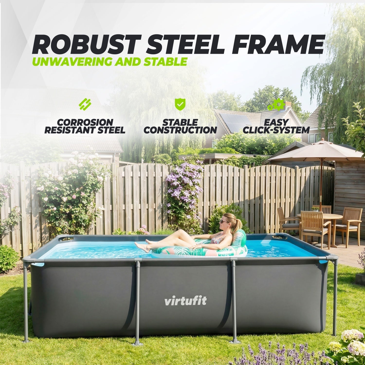 VirtuFit Rectangular Swimmingpool 260 x 180 cm