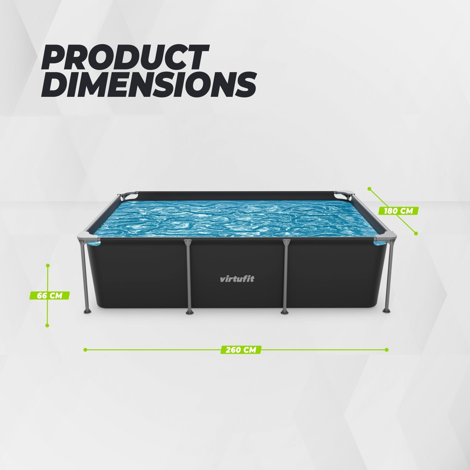 VirtuFit Rectangular Swimmingpool 260 x 180 cm