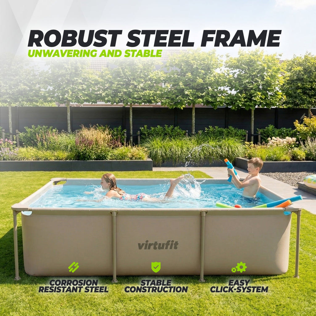 VirtuFit Rectangular Swimming Pool - Beige - 260 x 180 x 66 cm