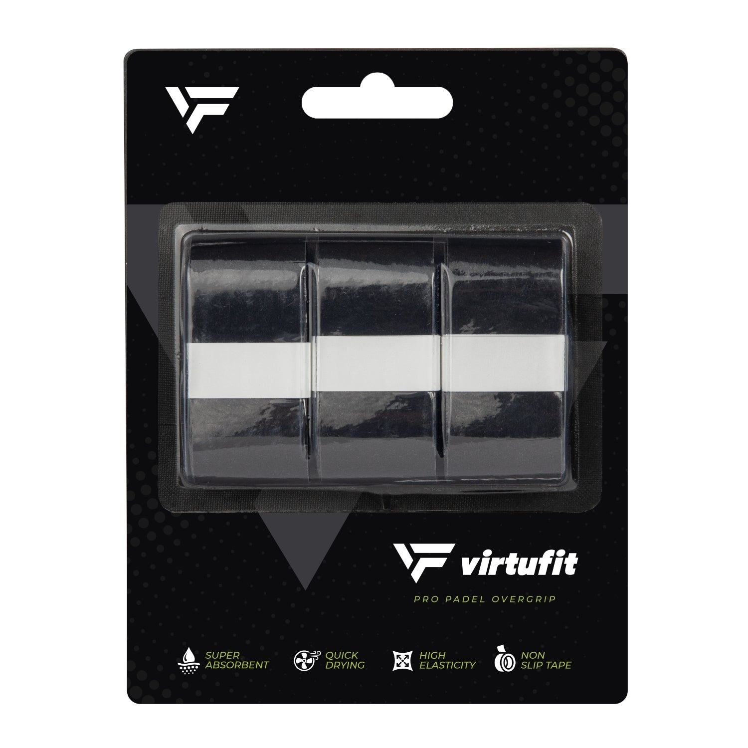 VirtuFit Pro Padel Overgrip - Black - 9 Pieces