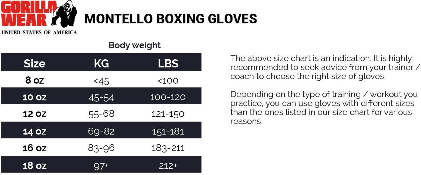 Montello Boxing Gloves - Black