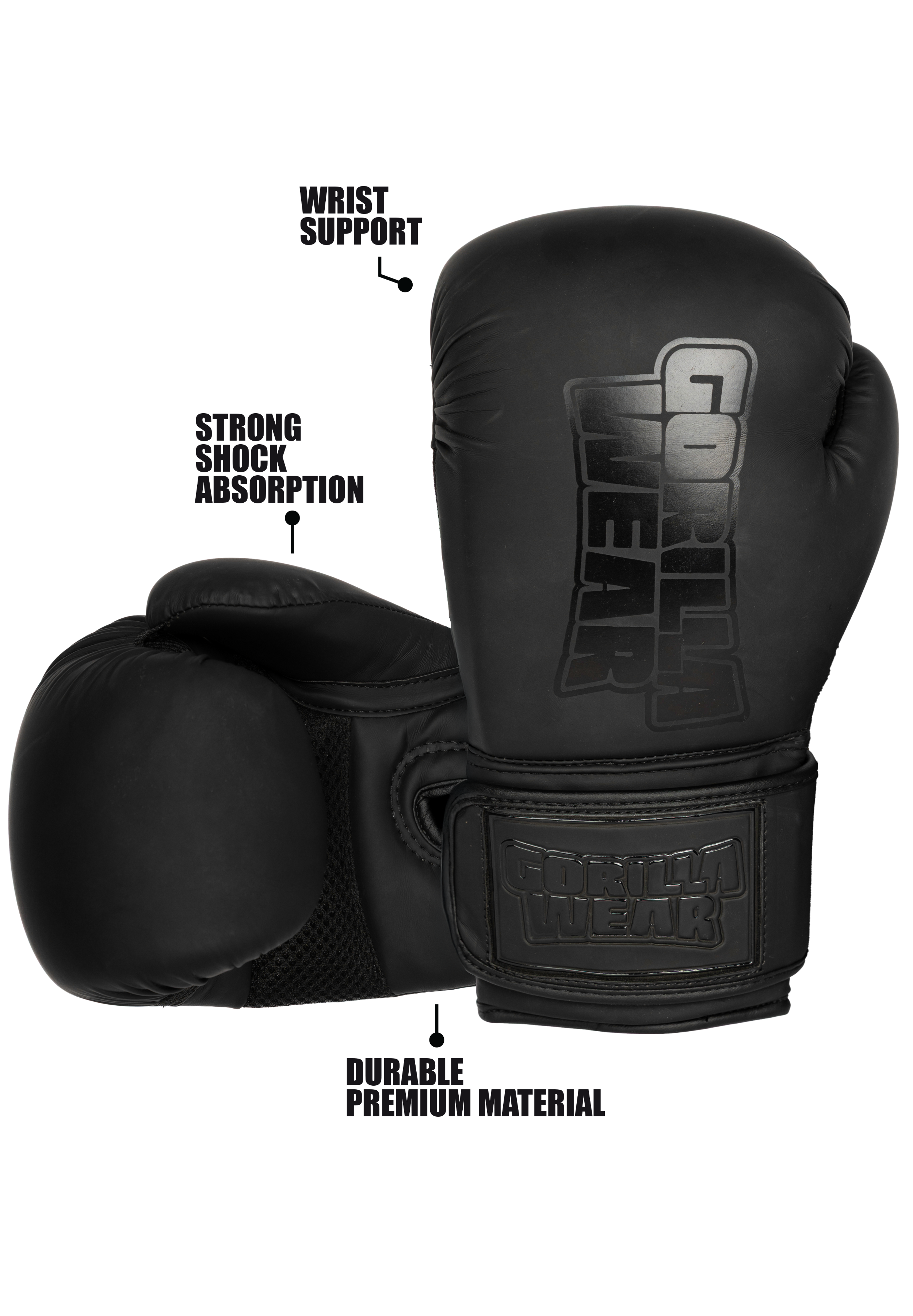 Gorilla Wear Kodiak Boxing Gloves - Black