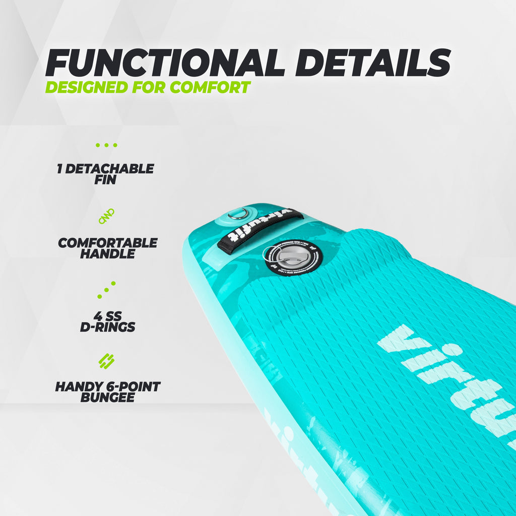 Virtufit Supboard Racer 381 - Turquoise - Inclusief accessoires en draagtas