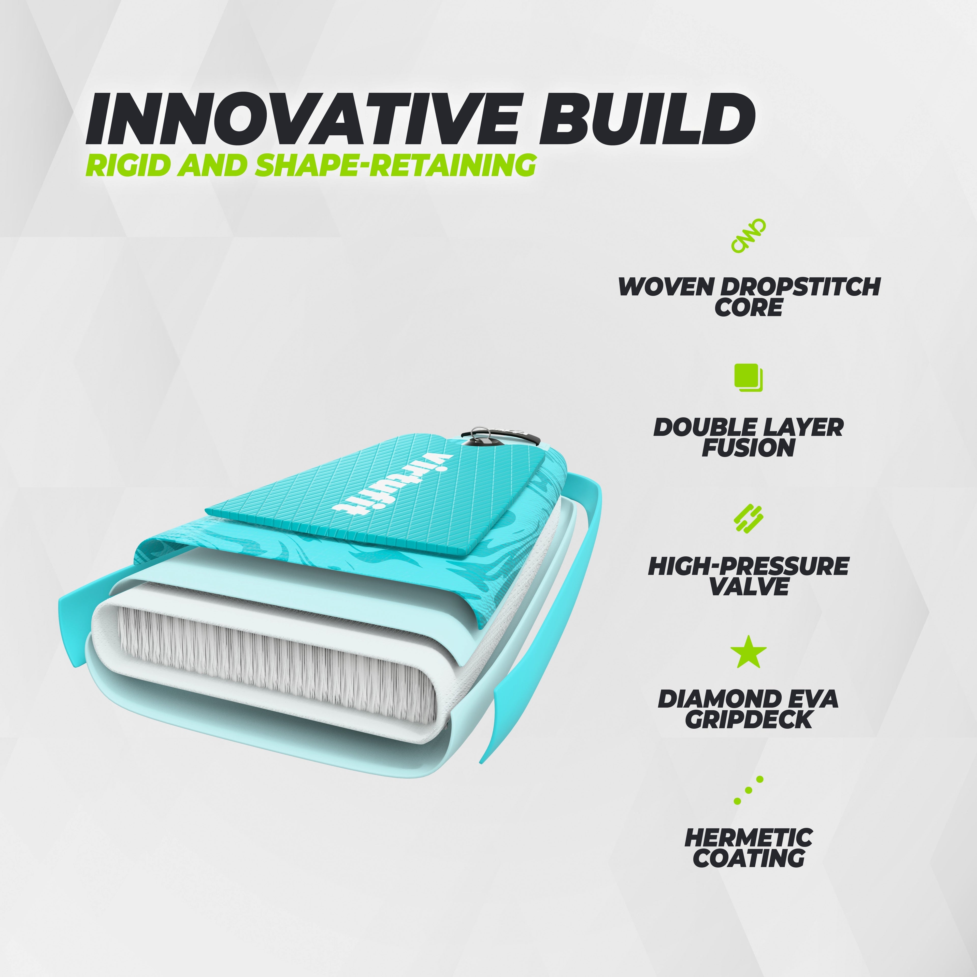 Virtufit Supboard Racer 381 - Turquoise - Inclusief accessoires en draagtas
