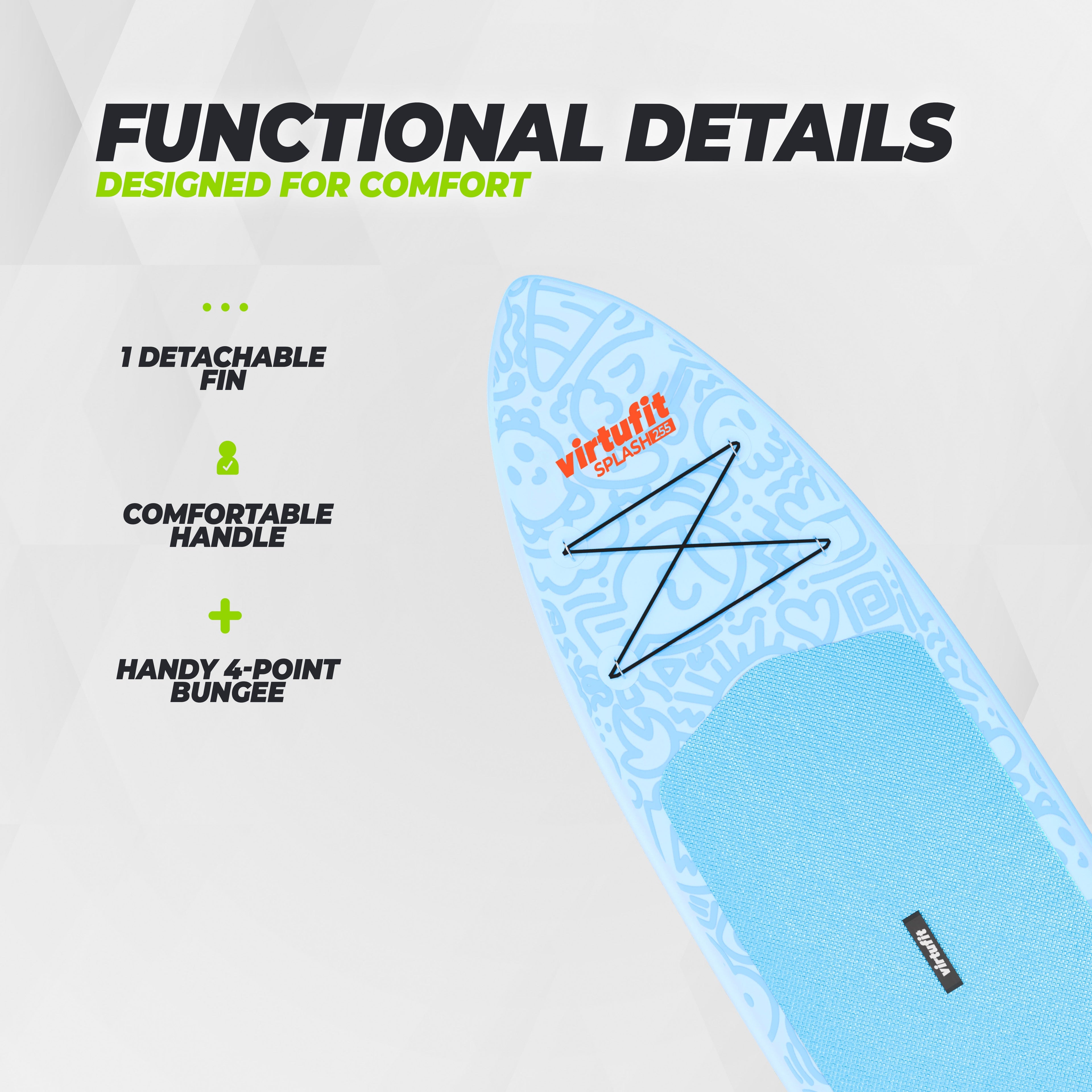 VirtuFit Supboard Splash 255 - Doodle Blue - Met accessoires en draagtas