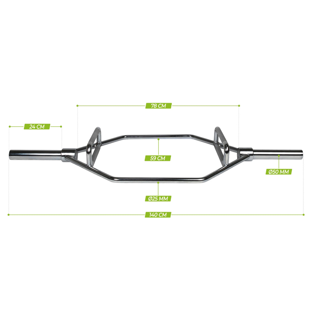 VirtuFit Olympic Hex Bar - Shrug Bar - Trap bar - 140 cm