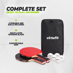 VirtuFit Pro Ping Pong Paddle Set - Includes Carrying Bag and 5 Balls