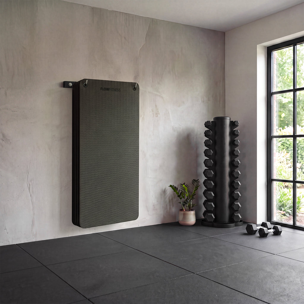 Flow Fitness Wall Rack for Fitness Mats - Storage Rack - Wall Mounting