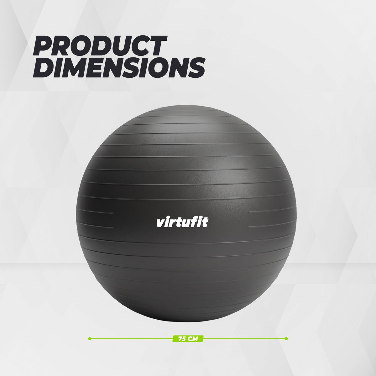 VirtuFit Anti-Burst Exercise Ball Pro - Black - 75 cm