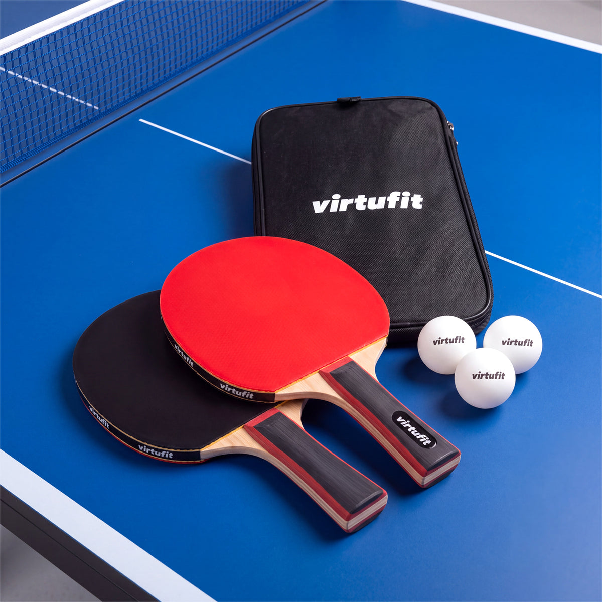 VirtuFit Pro Ping Pong Paddle Set - Includes Carrying Bag and 5 Balls