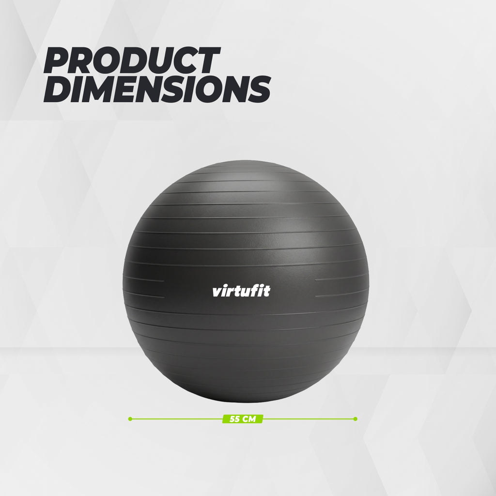 VirtuFit Anti-Burst Exercise Ball Pro - Black - 55 cm