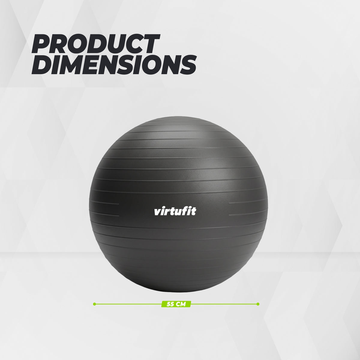 VirtuFit Anti-Burst Exercise Ball Pro - Black - 55 cm