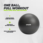VirtuFit Anti-Burst Exercise Ball Pro - Black - 55 cm