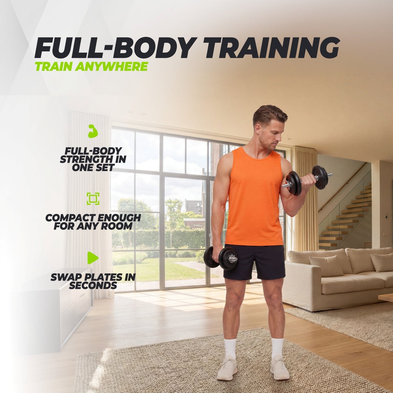 VirtuFit Adjustable Dumbbell Set Pro 20 kg - 2 x 10 kg - Including case