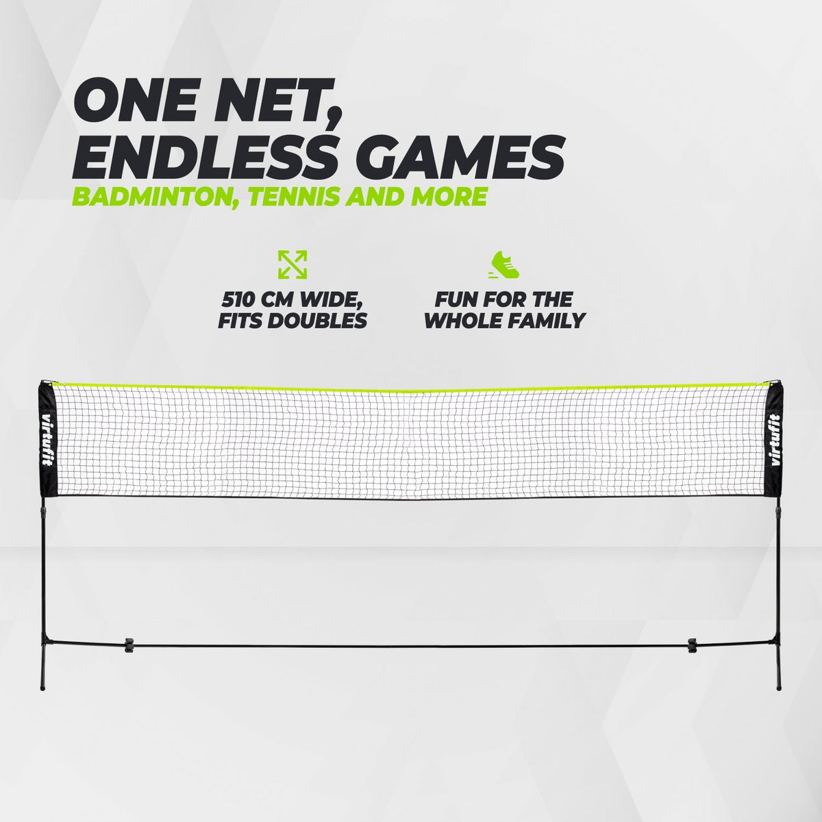 VirtuFit Badminton and Tennis Net - 510 cm