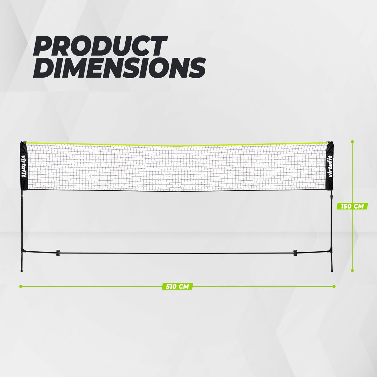 VirtuFit Badminton and Tennis Net - 510 cm