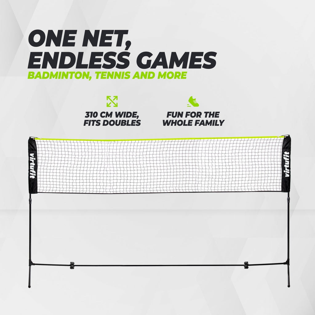 VirtuFit Badminton- en Tennisnet - 310 cm - Inclusief draagtas