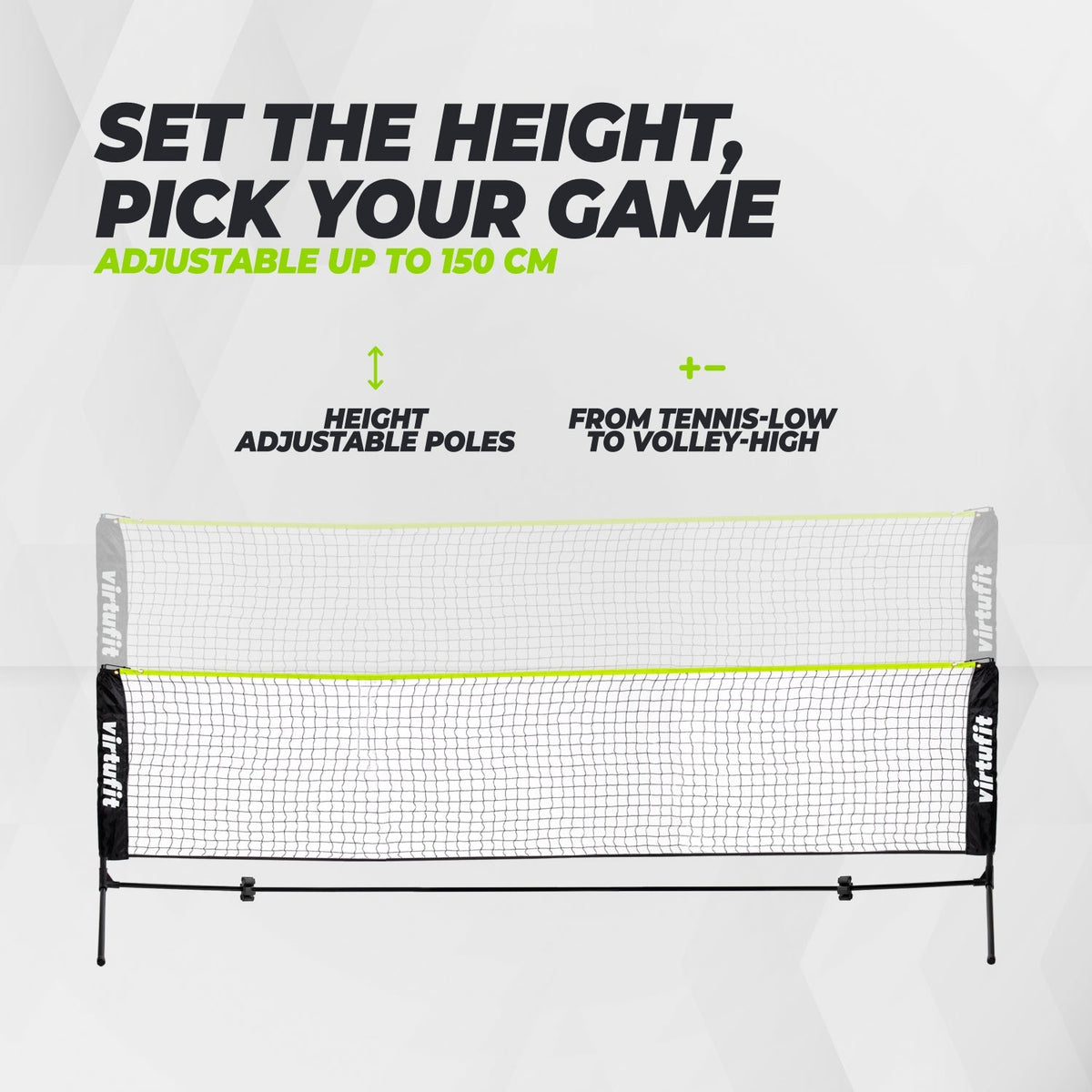VirtuFit Badminton- en Tennisnet - 310 cm - Inclusief draagtas