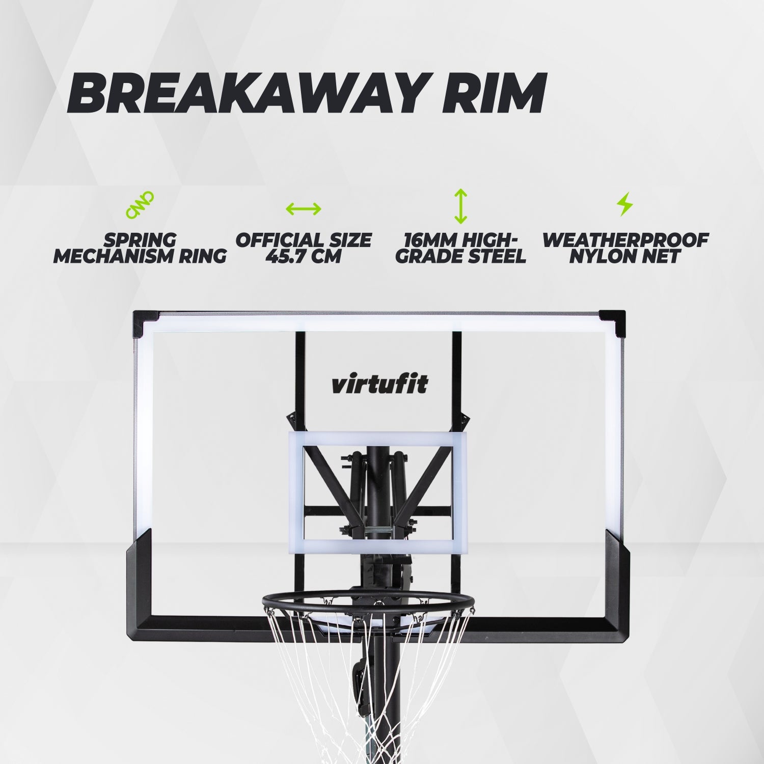 VirtuFit Pro Verstelbare Basketbalpaal - 150 tot 305 cm