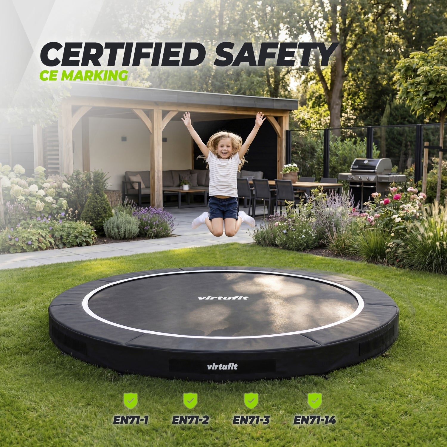 VirtuFit Inground Trampoline 251 cm - Without Safety Net