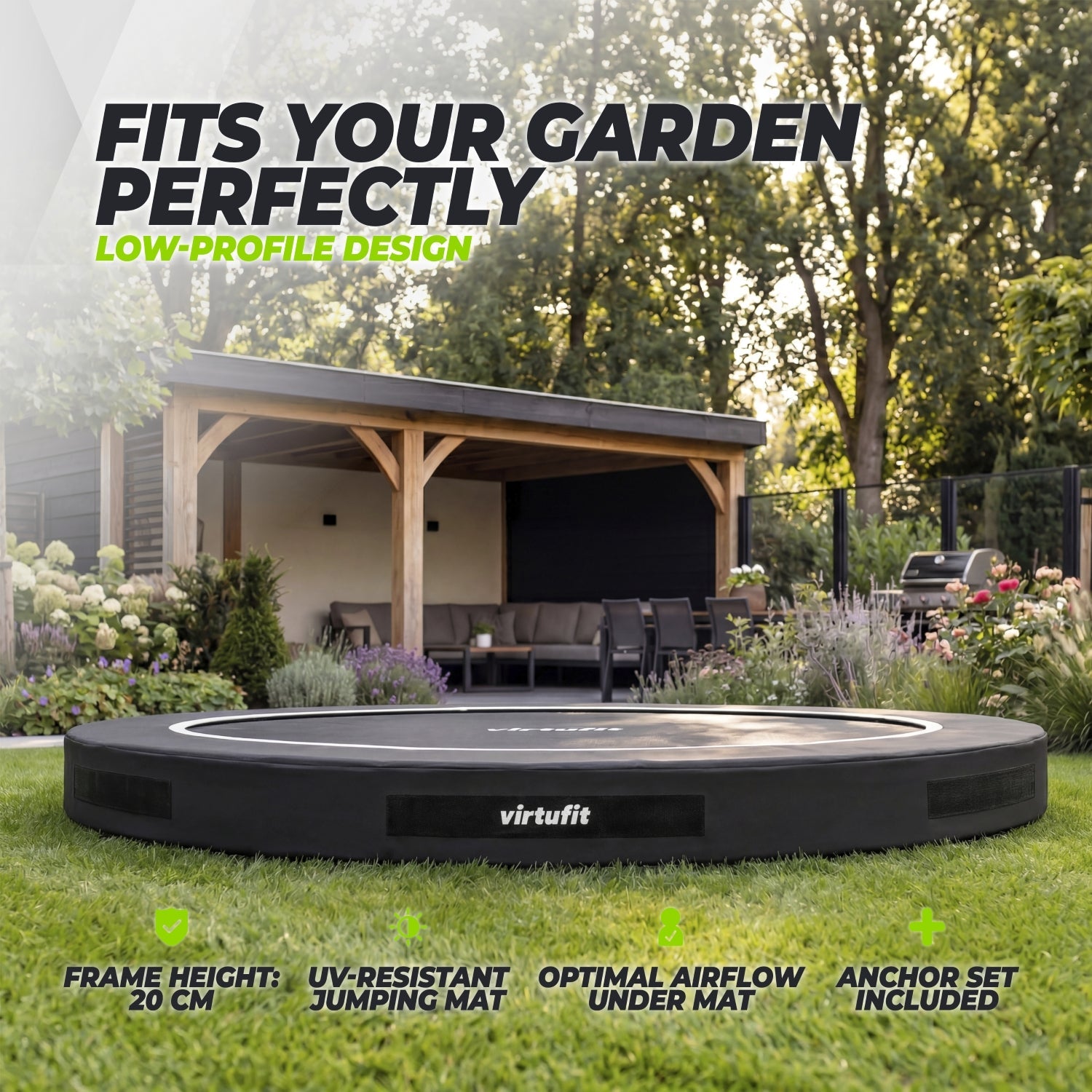 VirtuFit Inground Trampoline 251 cm - Without Safety Net