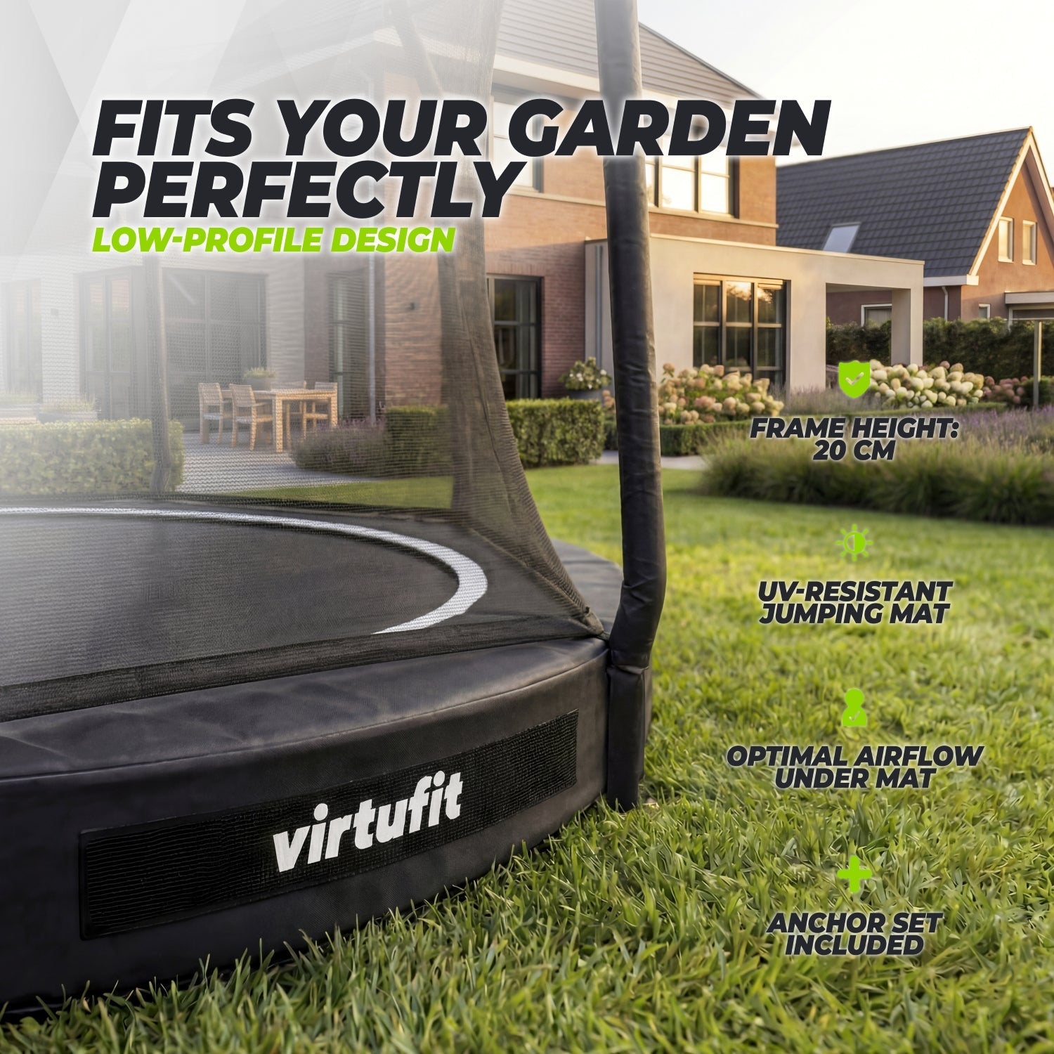VirtuFit Inground Trampoline 366 cm Including Safety Net