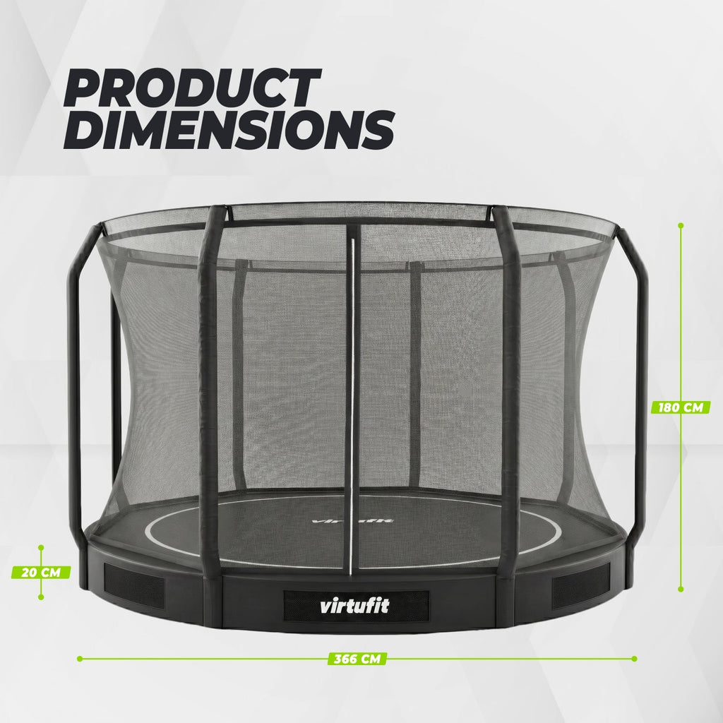 VirtuFit Inground Trampoline 366 cm Including Safety Net