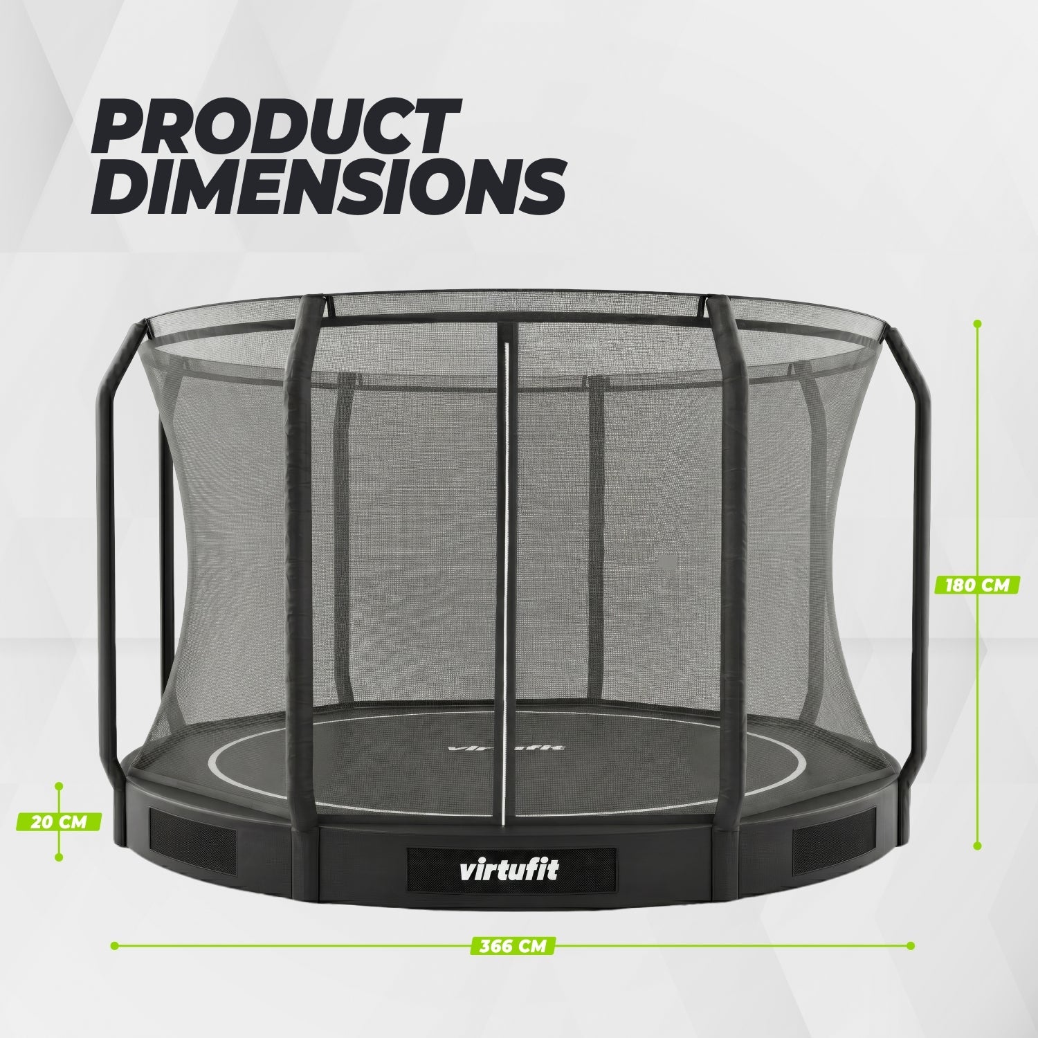 VirtuFit Inground Trampoline 366 cm Including Safety Net