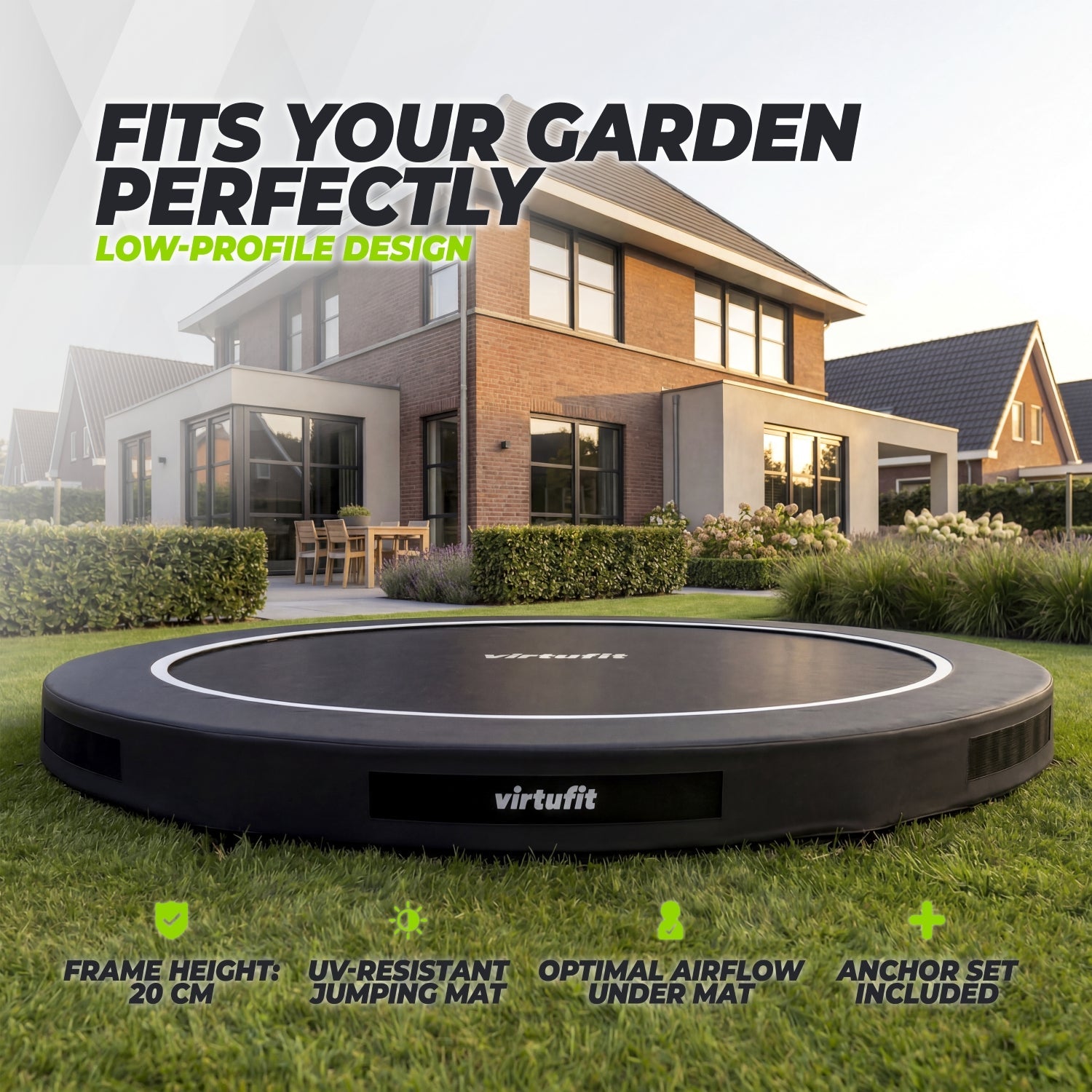 VirtuFit Inground Trampoline 366 cm - Without Safety Net