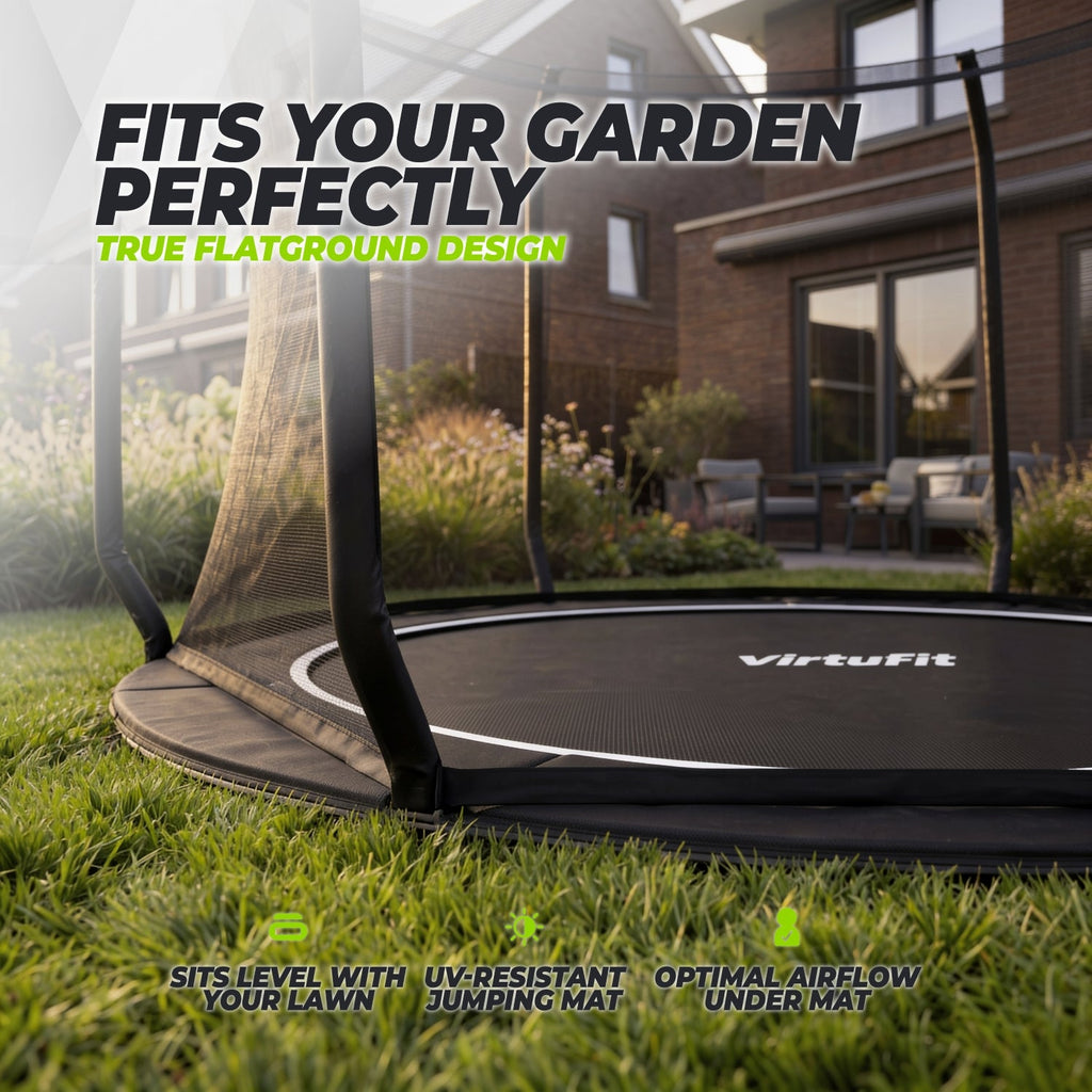 VirtuFit Groundlevel Trampoline 251 cm Including Safety Net