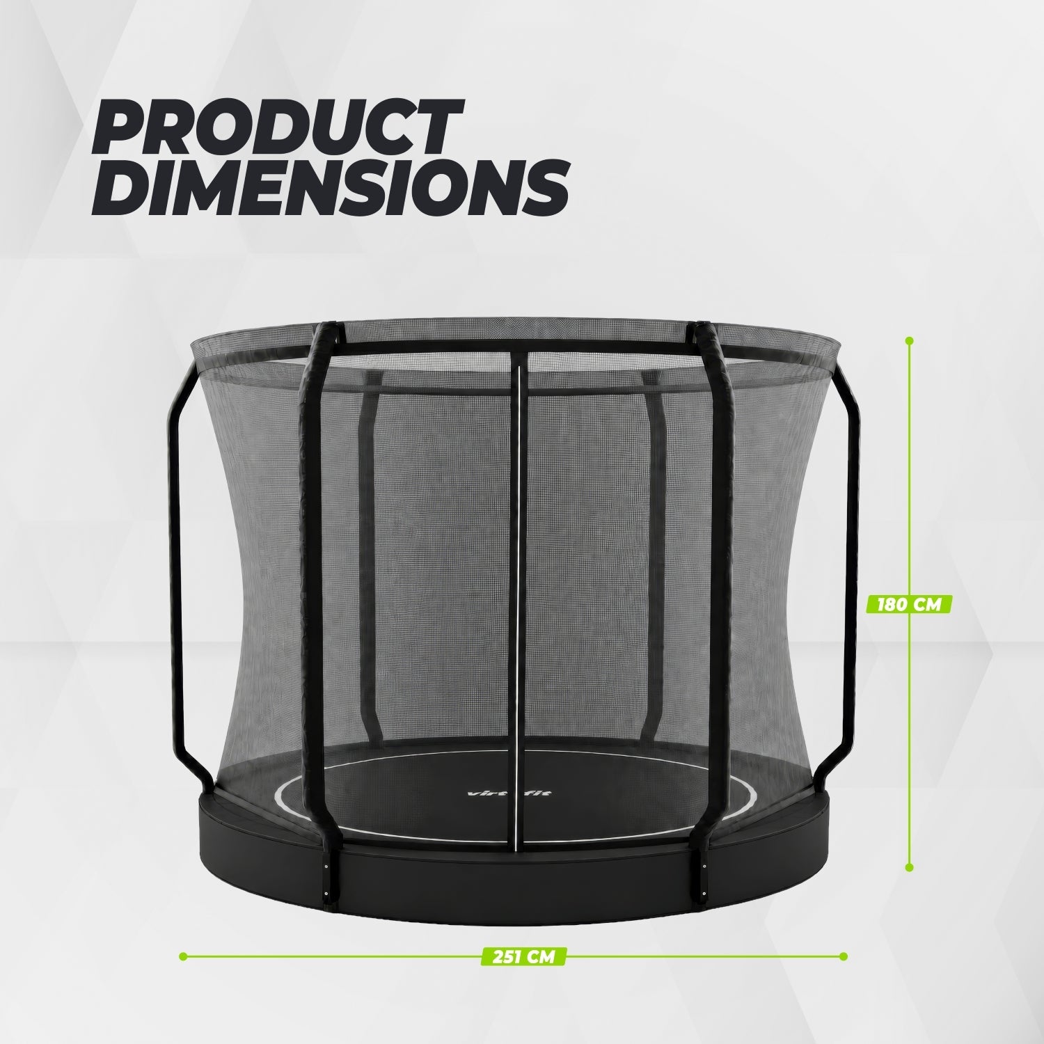 VirtuFit Groundlevel Trampoline 251 cm Including Safety Net