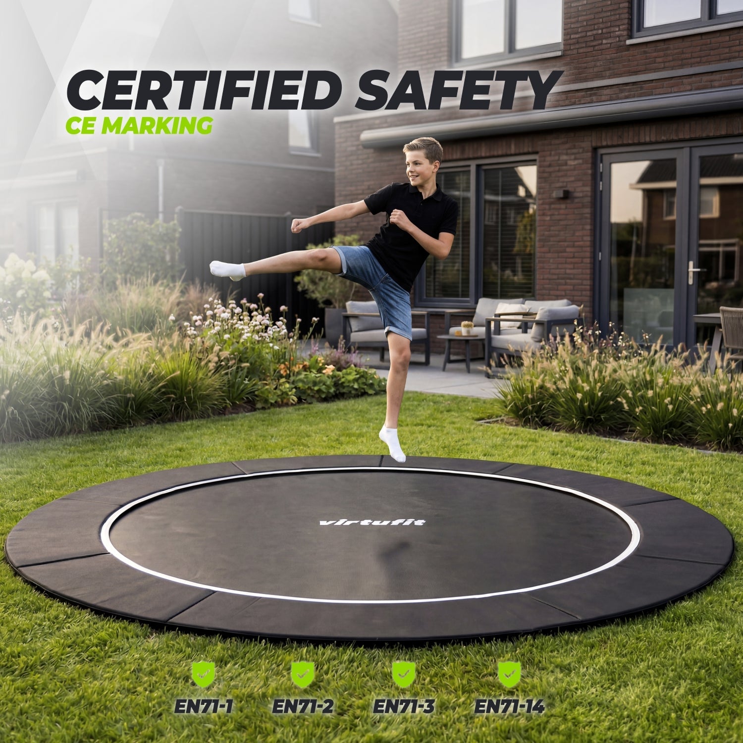 VirtuFit Groundlevel Trampoline 251 cm