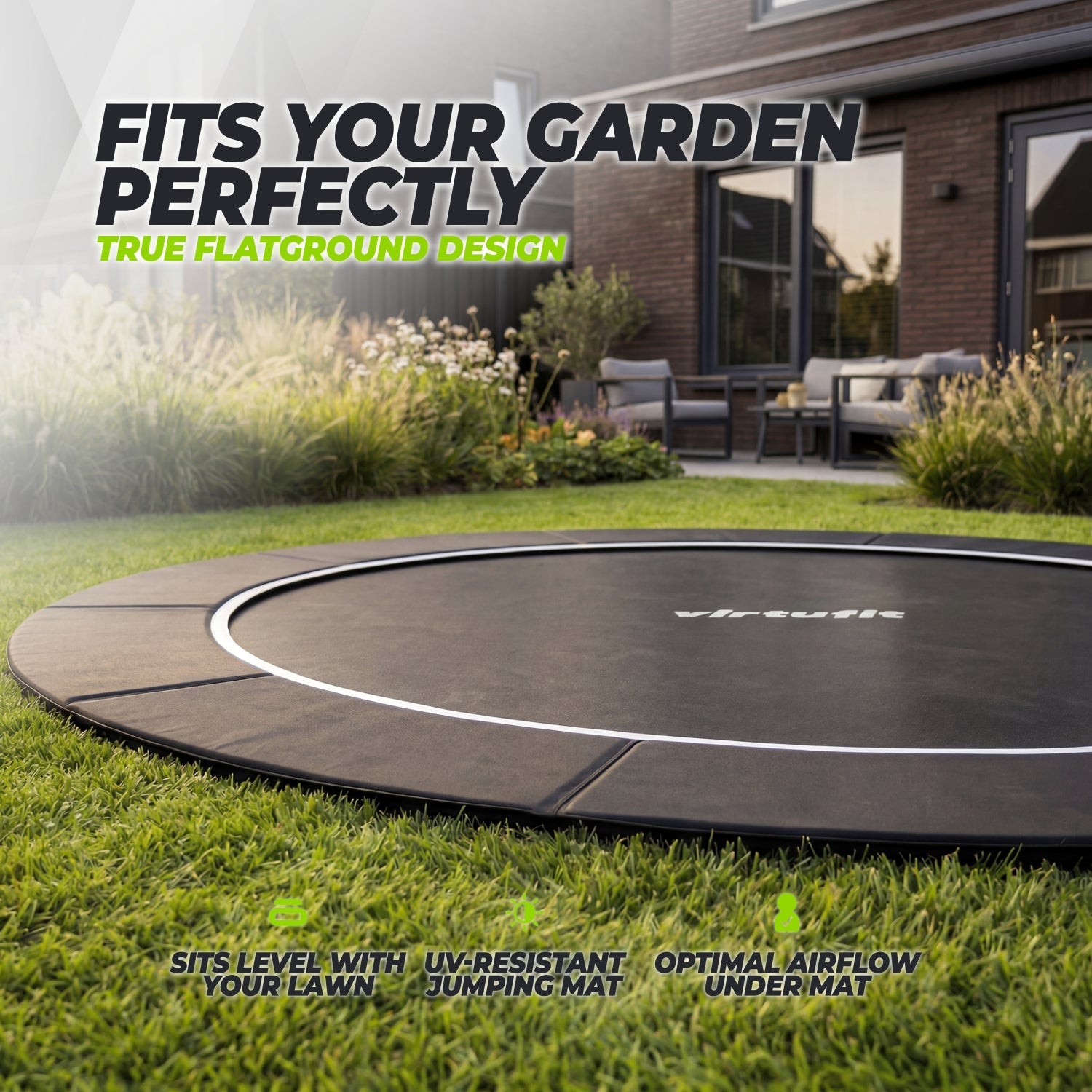 VirtuFit Groundlevel Trampoline 251 cm