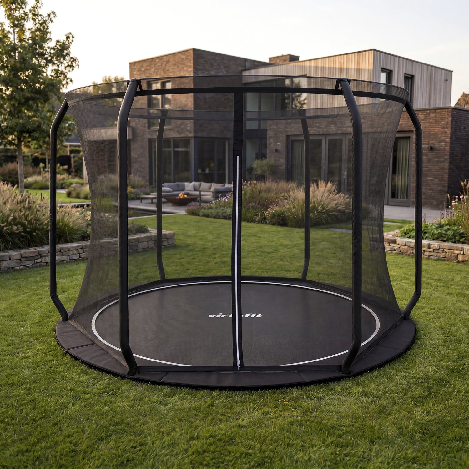 VirtuFit Groundlevel Trampoline 305 cm Inclusief Veiligheidsnet